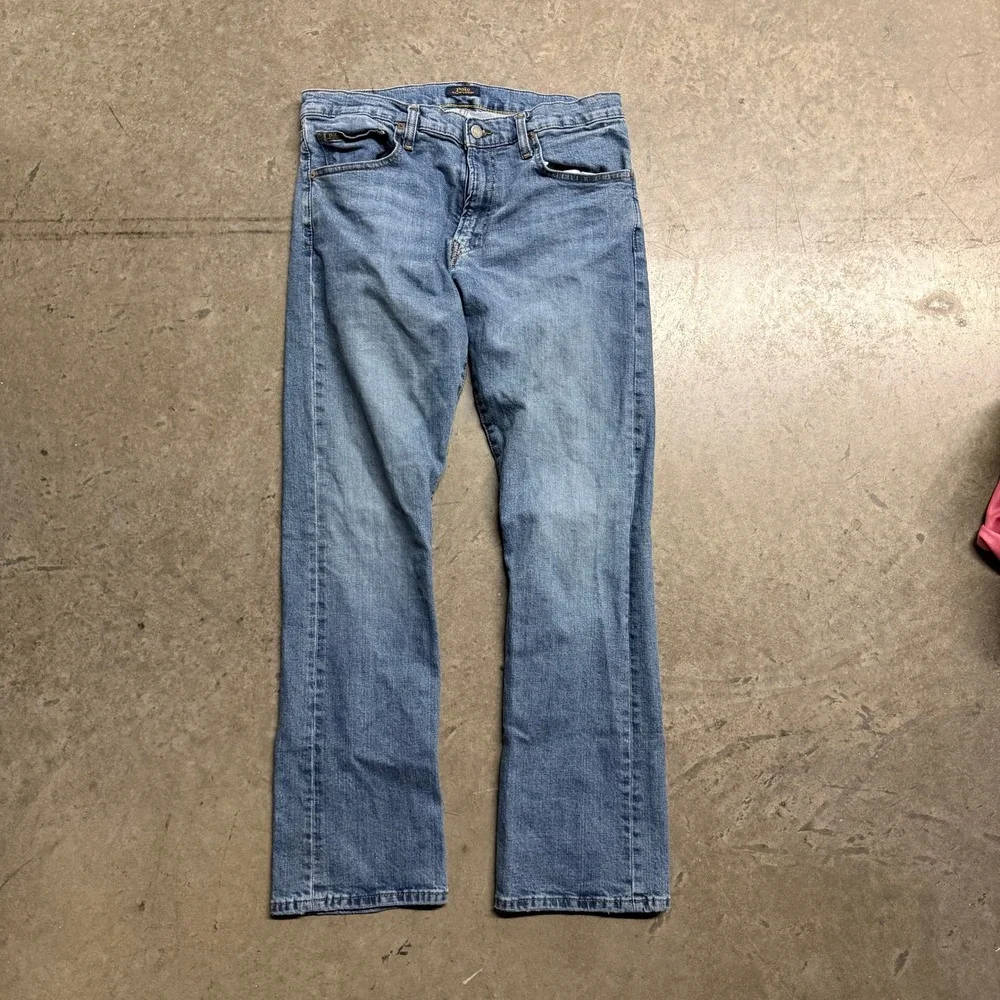 Polo Ralph Lauren Mens Medium Wash Straight Leg Denim Jeans Blue‎ 34x30